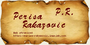 Periša Rakazović vizit kartica